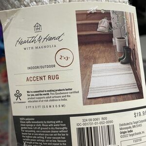 NEW Magnolia Textured Stripe Accent Rug Sour Cream 2’x3’